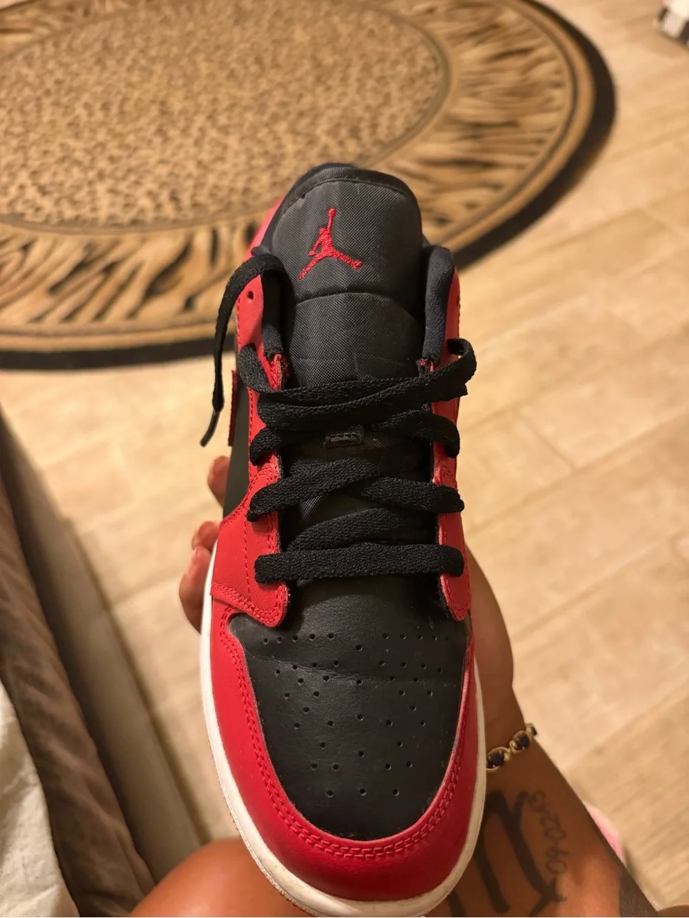 Nike Air Jordan 1 Low Reverse Bred GS 6.5Y Red Black 553560-606